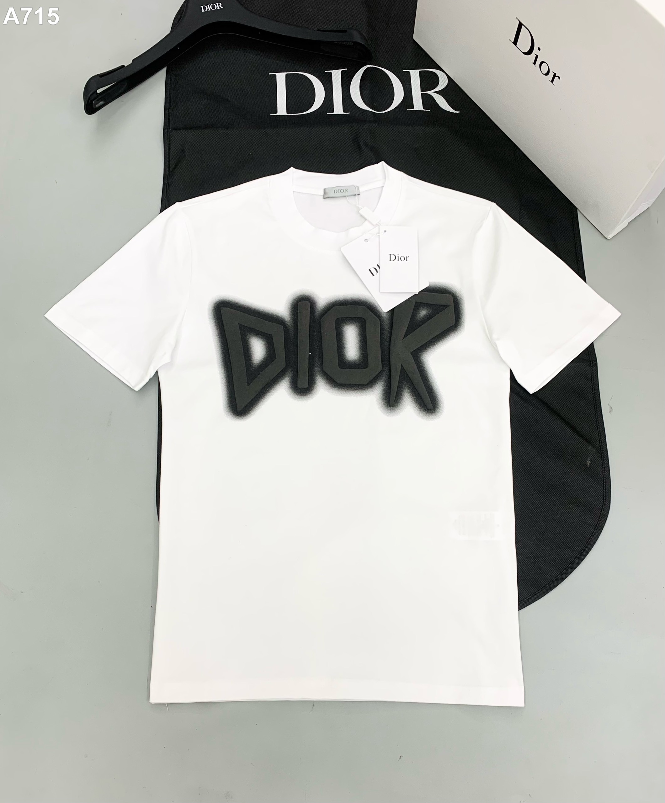 TShirt with Bee Embroidery White Cotton Jersey DIOR BG #24 TShirt with Bee Embroidery White Cotton Jersey DIOR BG